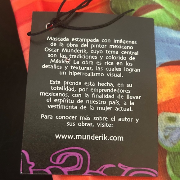 Oscar Munderik Mexican Dolls Scarf. NWT - Picture 7 of 9